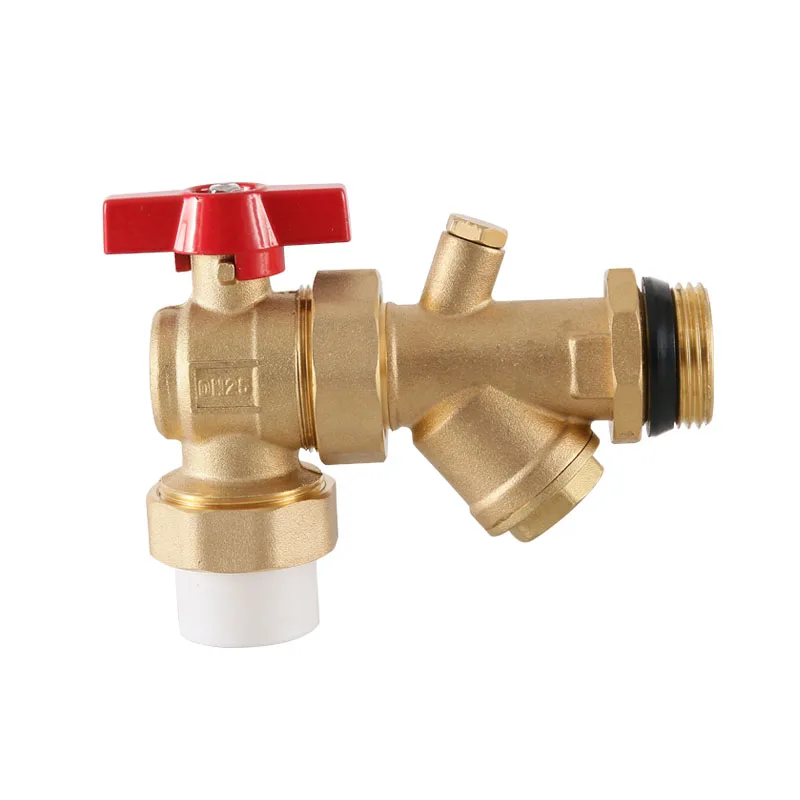 

Floor heating water separator drain valve PPR25 ball socket angle type 1 inch outer wire filter PPR