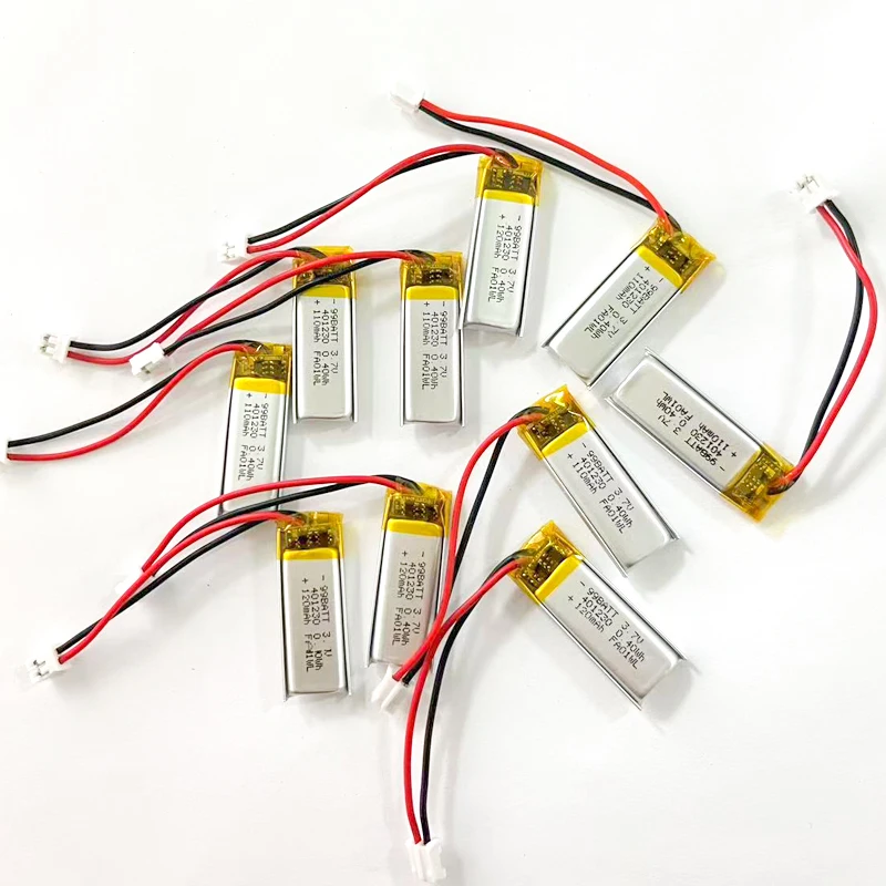 401230 3.7v 110mah Lipo Battery 041230 Lithium Polymer Batteries for Bluetooth Headset Earphone MP3/4 Voice Recorder GPS Tracke