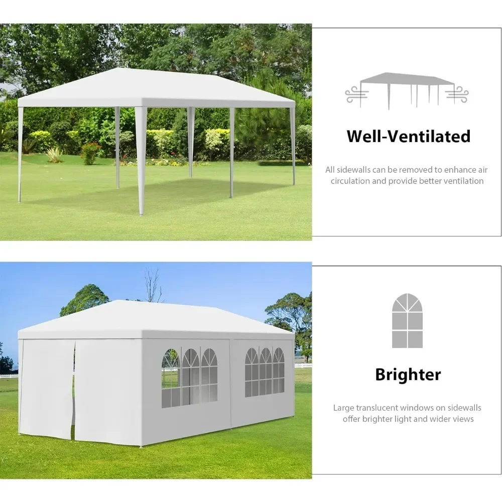 Outdoor Gazebo White Canopy with Sidewalls Party Wedding Tent Cater Events Pavilion Beach BBQ Outdoor Decor Party Tent