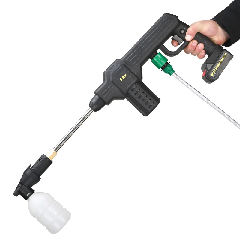 Cordless Electric Car Washer Sprayer Gun High Pressure Water Gun Portable Washing Cleaner with 2 Batteries Rechargable & 5M Hose