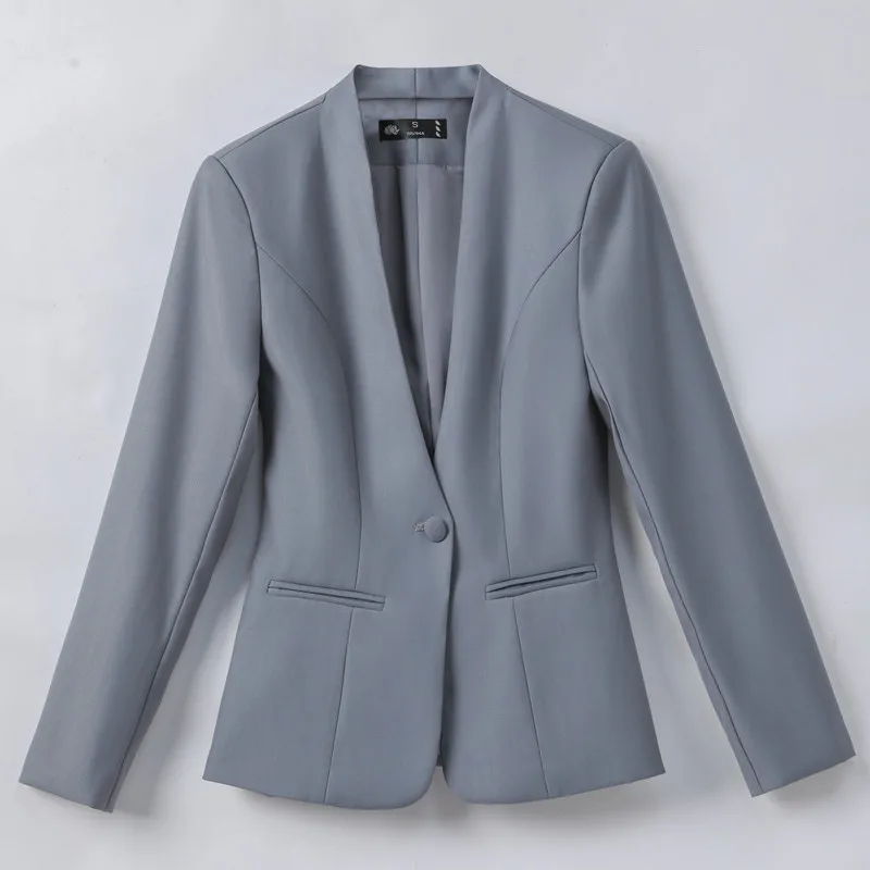 NAVIU Slim Blazer For Women 2024 New Fashion Office Ladies Long Sleeve V Neck Single Button Blazer Chic Jacket Coat