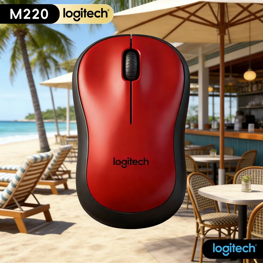 Logitech M220 Wireless Noiseless Mouse Compact Portable 3‑Button For Home Office Laptop Desktop Mac Windows PC