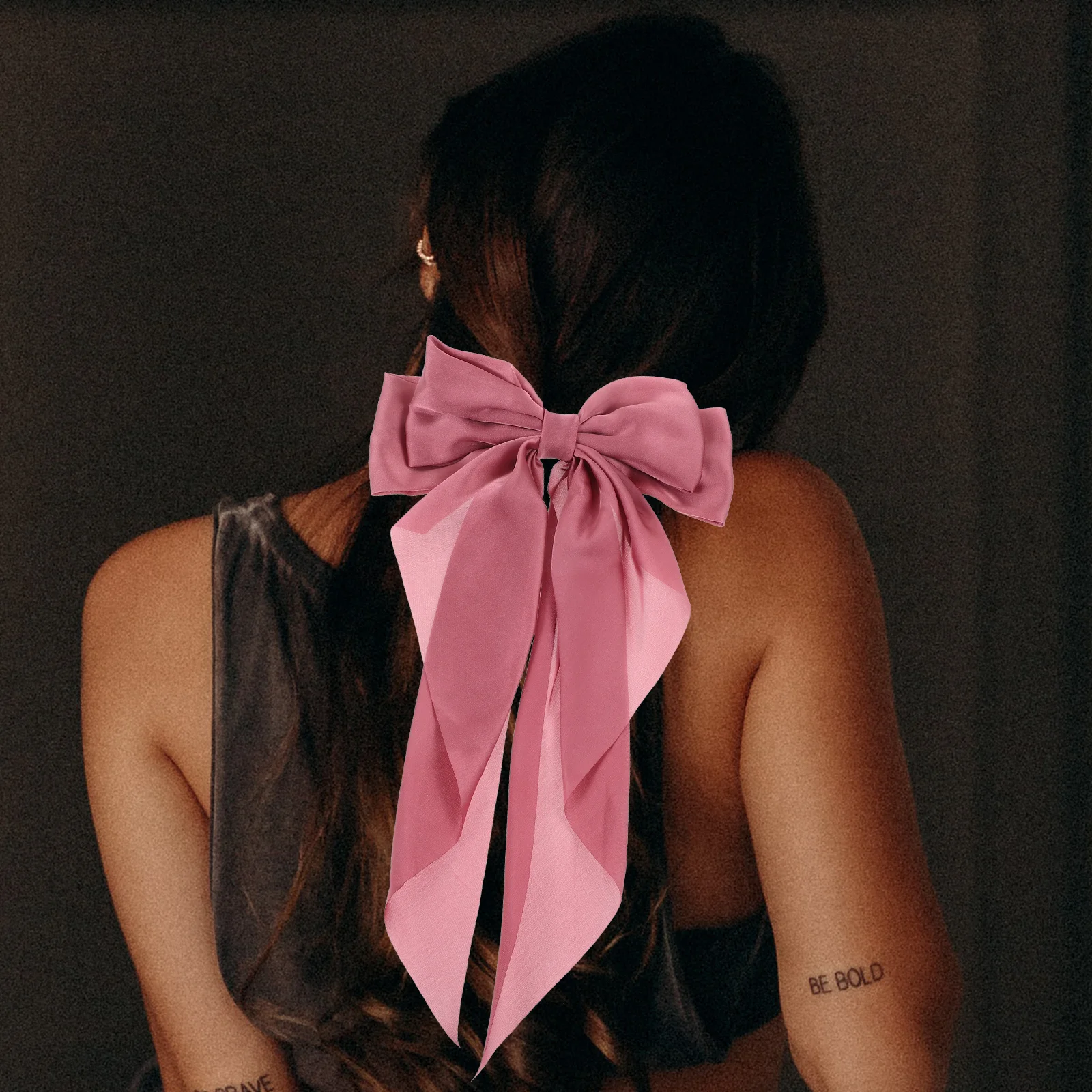 NOLITOY 2 قطعة مقاطع الشعر القوس الكبير للنساء الفتيات الشعر السميك هدية عيد الحب الشريط المشابك النسيج إكسسوارات الشعر #5