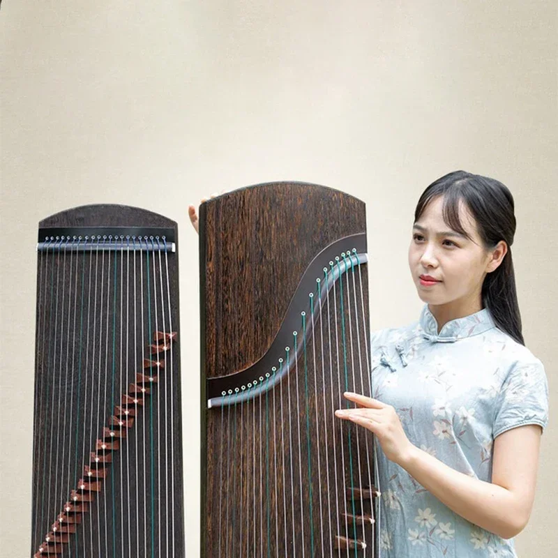 Portable Guzheng Solid Wood 21 String Instruments Beginner Children Nails Professional Chinese Traditional Musical Instrument