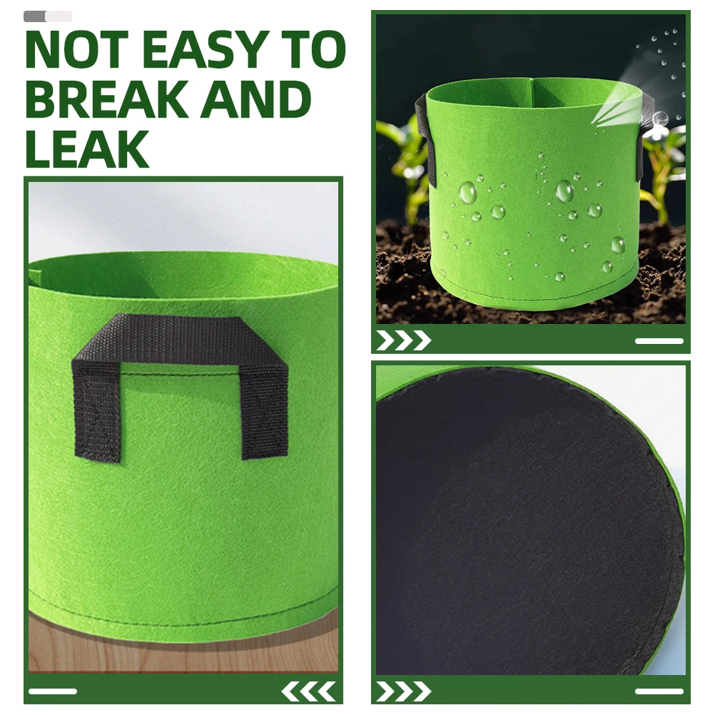 

5pcs Plant Growing Bags Non-woven Fabric Nursery Vegetable Potato Mushroom 7 Gallon Green Garden Balcony Agriculture Fruit Seeds