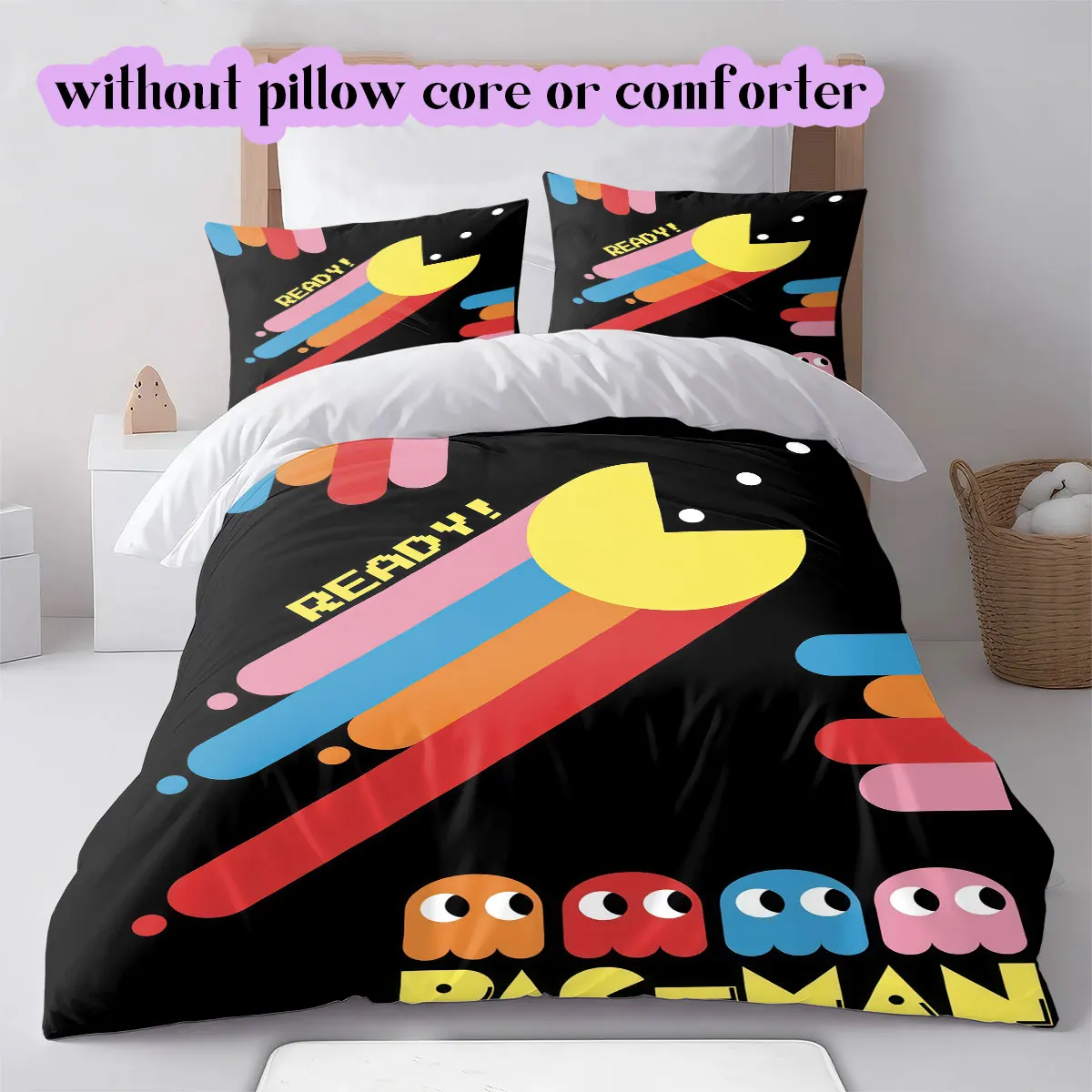Funda nórdica suave y cómoda de PacMan anime, juego de cama infantil de regalo, tamaño extra grande, varios tamaños disponibles