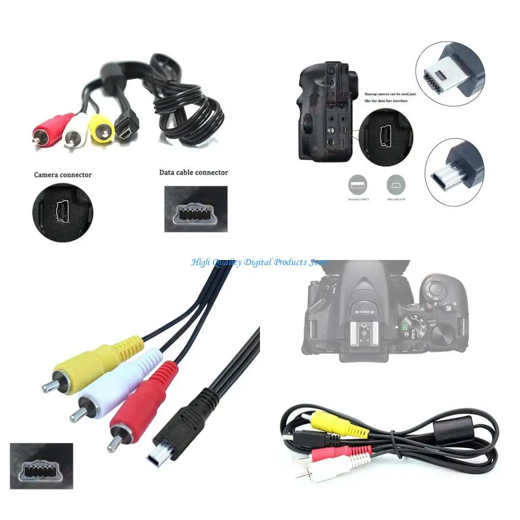 

U2JE AVC-DC400ST Video RCA Cable Replacement for EOS 1D, 1D X, 500D, 550D