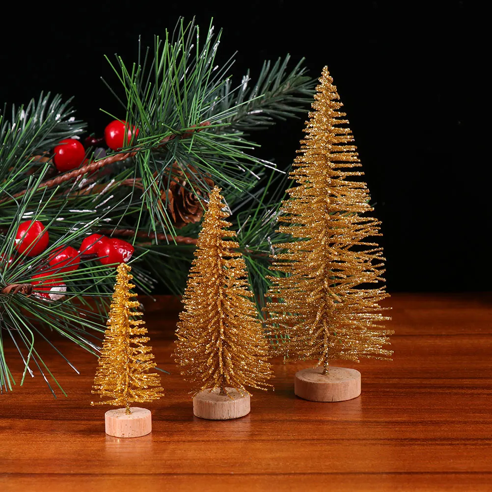 

20Pcs PVC Mini Artificial Christmas Tree Xmas Tree Decor Desktop Table Ornament Home Party Decoration Festival Scene Decor
