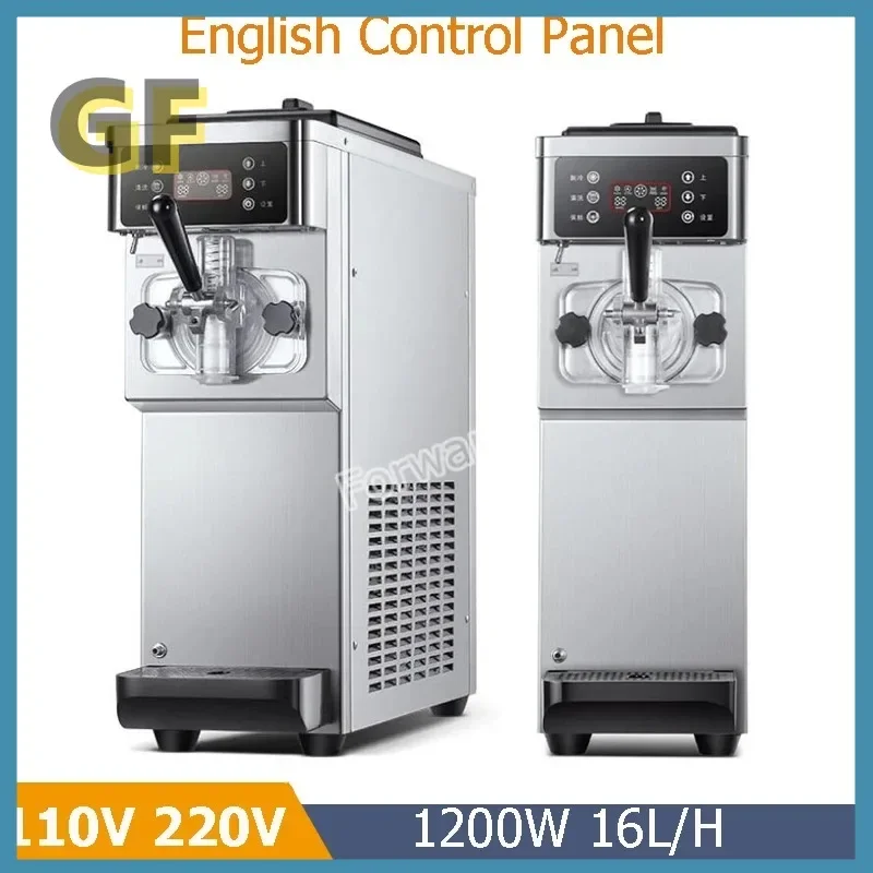 

220V 110V Commercial Good Quality 16L Soft Ice Cream Maker Machine Ice Cream Making Machine Single Head Small Size Tabletop