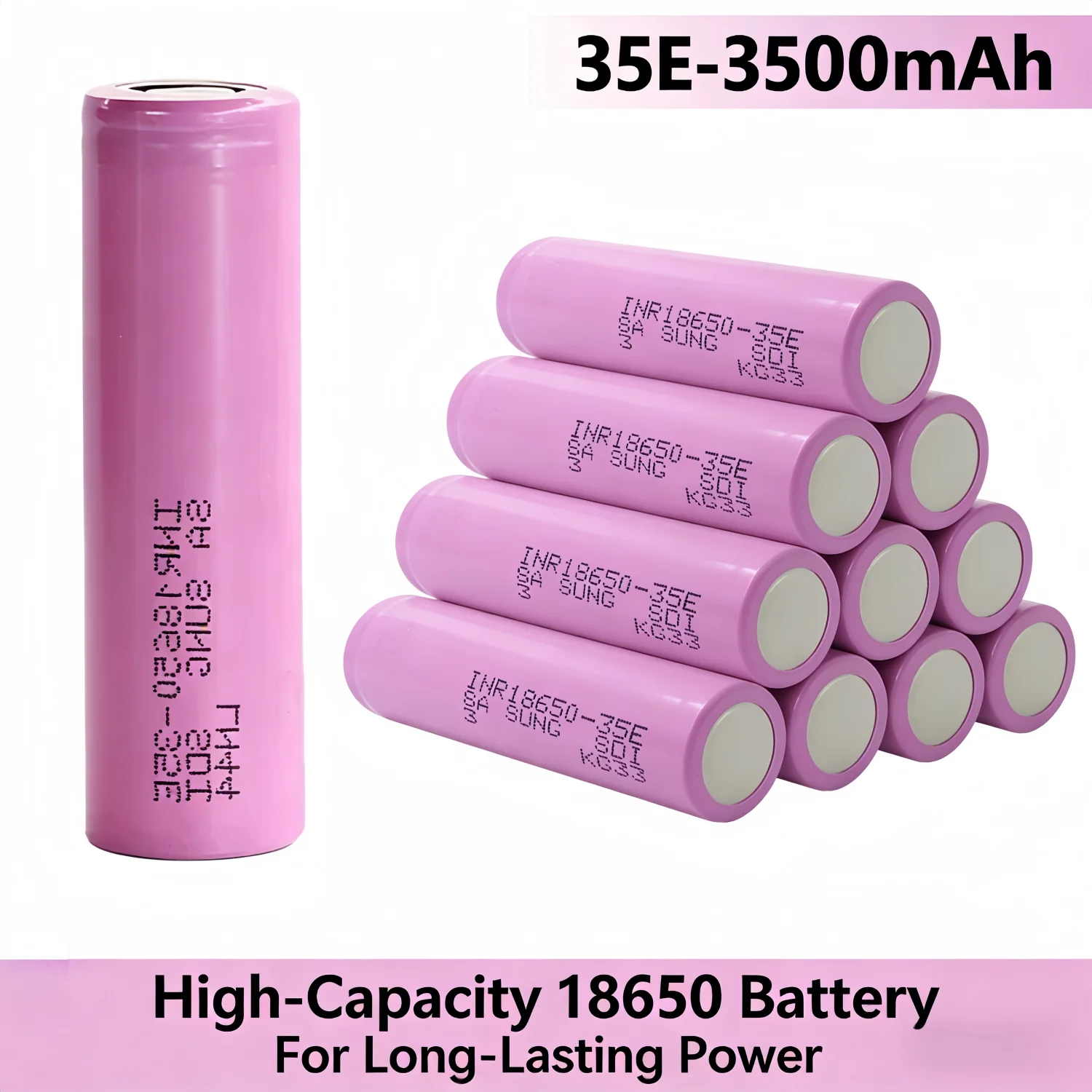 

25A 3500mAh 18650 lithium-ion Batteries Discharge INR18650 35E 35E 3.7V Rechargeable Li-Ion Battery for Flashlights E-Cigarettes