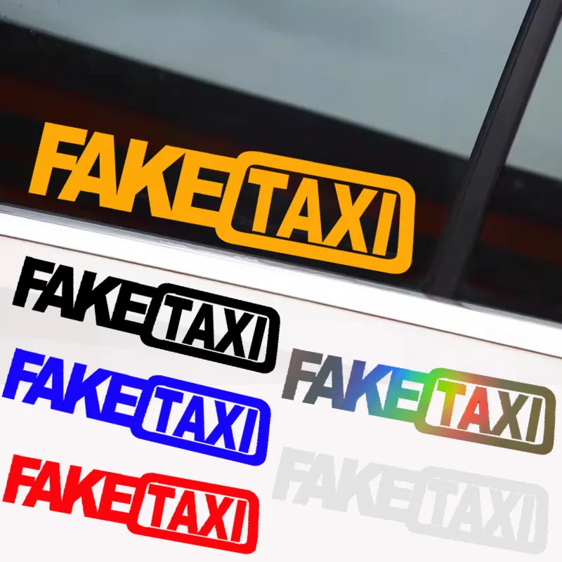 

1 Car Stickers FAKE TAXI Reflective Car Sticker for VW Golf 4 Ford Focus 3 Toyota Auris Seat Exeo Bmw E46 Honda Car Styling