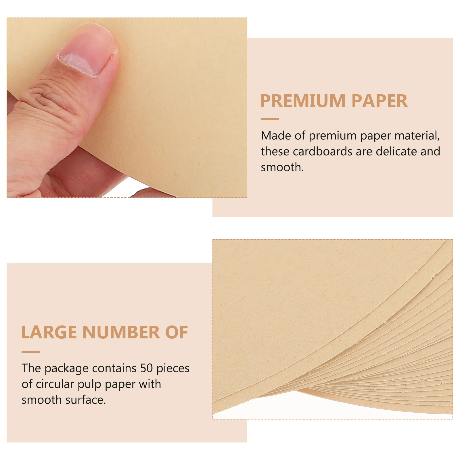 

50Pcs Round Drawing Cardboards Premium Smooth Kraft Paper for DIY Painting Calligraphy Art Projects Art Paper Card