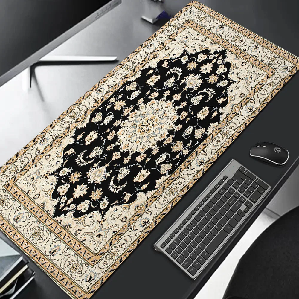 

Retro Persian Texture Pattern Large Size No-slip Rubber Mousepad XXL Computer Gaming Accessories Keyboard Desktop Decoration Mat