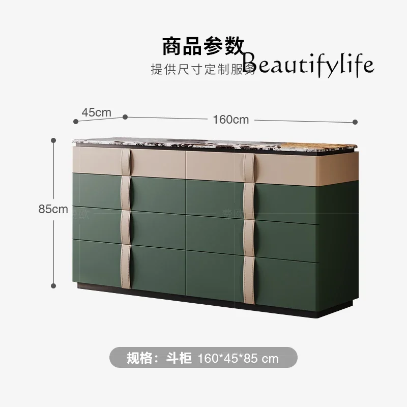 V Premium Light Luxury Chest Dining Edge Italian Mansion Marble Bedroom TV Cabinet Bedside Storage Cabinet