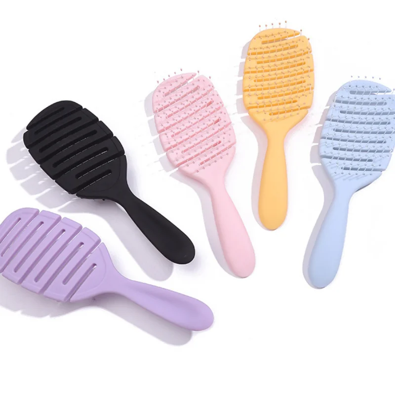 Pink Blue Yellow Hollow Non Knotting Hair Comb Elastic Comb Hair Brush Children\'s Soft Tooth Comb No Harm To Hair Massage Scalp