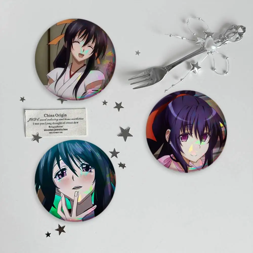 High School DxD Akeno Himejima Brooches Cartoon Badge Pins Backpack Hat Accessories Friend Gift