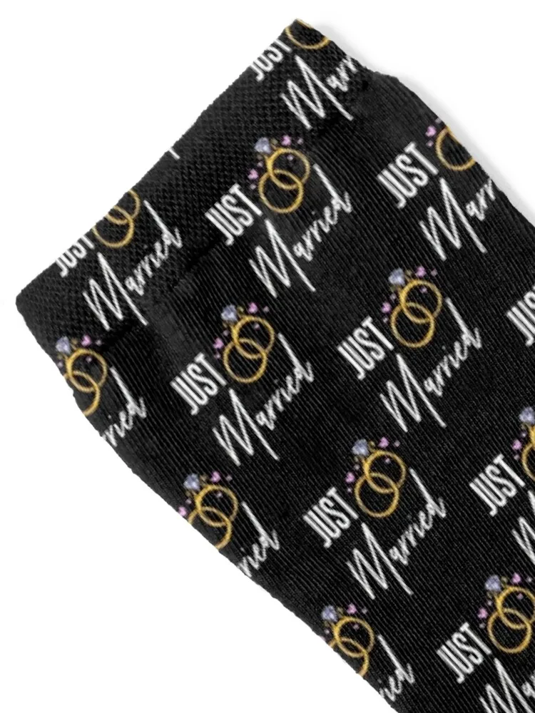 Just Married Wedding Couple Bride Groom Newlyweds Socks