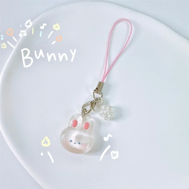 Cute Animal Phone Charm-Kawaii Keychains Transparent Jelly Aesthetic Gift Accessories y2k AirPods strap strings