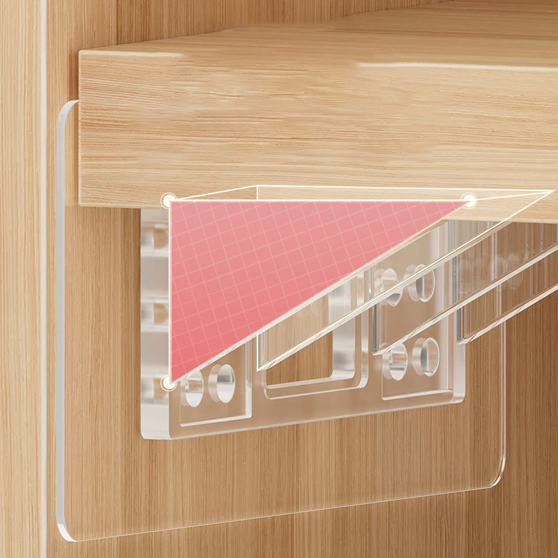 قوس تثبيت الأظافر مقاطع دعم واضحة مقاطع دعم الخزانة ذاتية اللصق الرف دعم التجنيب لتنظيم غرفة النوم لتقوم بها بنفسك #6
