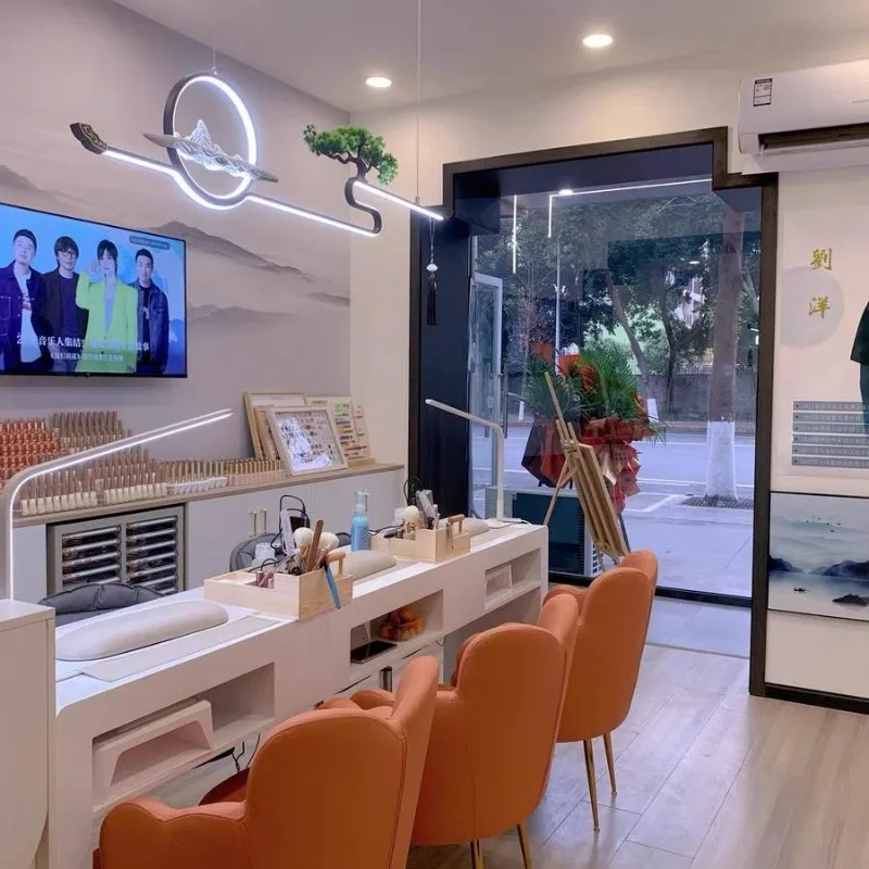 ميسا دي مانيكير كراسي التجميل الاستقبال مانيكير الجدول صالون مكتب مسمار التكنولوجيا اللوحي الغرور ماكياج مكتب Nageltisch