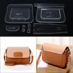 1Set 21*15*8cm DIY Acrylic Template Leather Craft Crossbody Bag Sewing Pattern