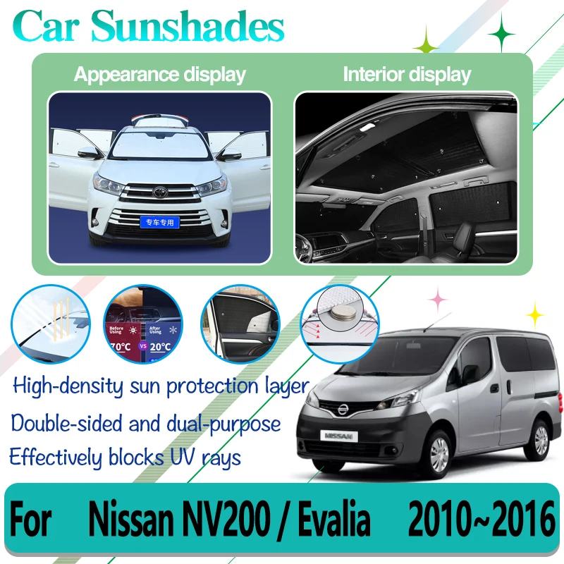 For NV 200 Nissan Evalia Vanette 2010~2016 Car Full Covers Collapsible Sun Visors Window Shading Sun Protector Cover Accessories