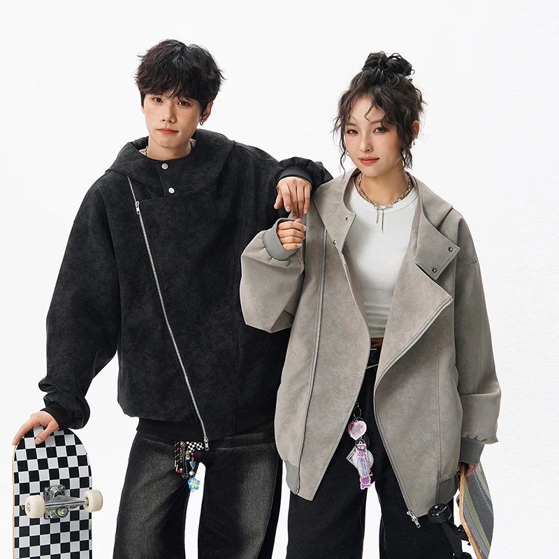 

Уличная куртка для бега, теплая мужская свободная толстовка с капюшоном, модная модная толстовка с капюшоном для подростков, дизайн на молнии, мужская повседневная куртка, кардиган, толстовка