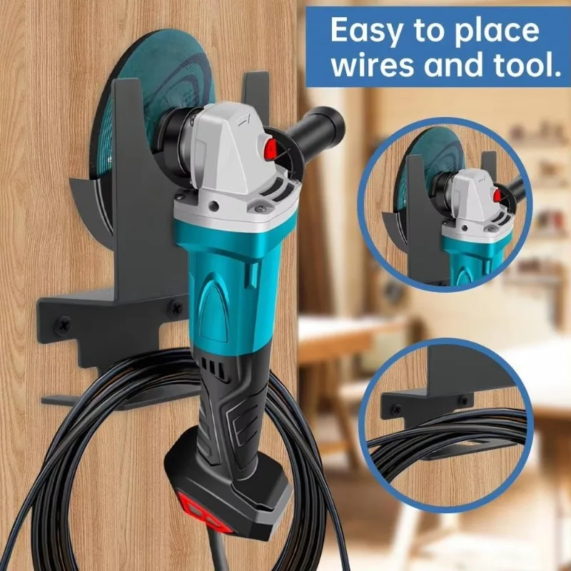 Angle Grinder Holder with Wire Hook,Wall-mounted Bracket,Tool Hanger,Polishing Machine/Angle Grinder Stand for Shop Workbench