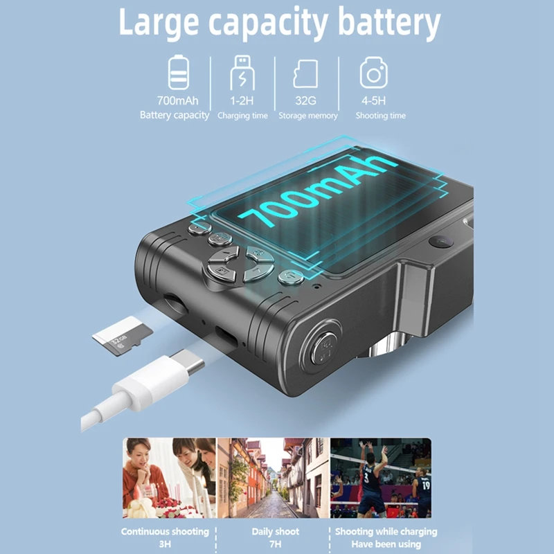 1080P Kid Camera 48MP Dual Lenses 8X Optical Zoom Mini CCD Camera 2.8In TFT Screen Great Gift For Kids