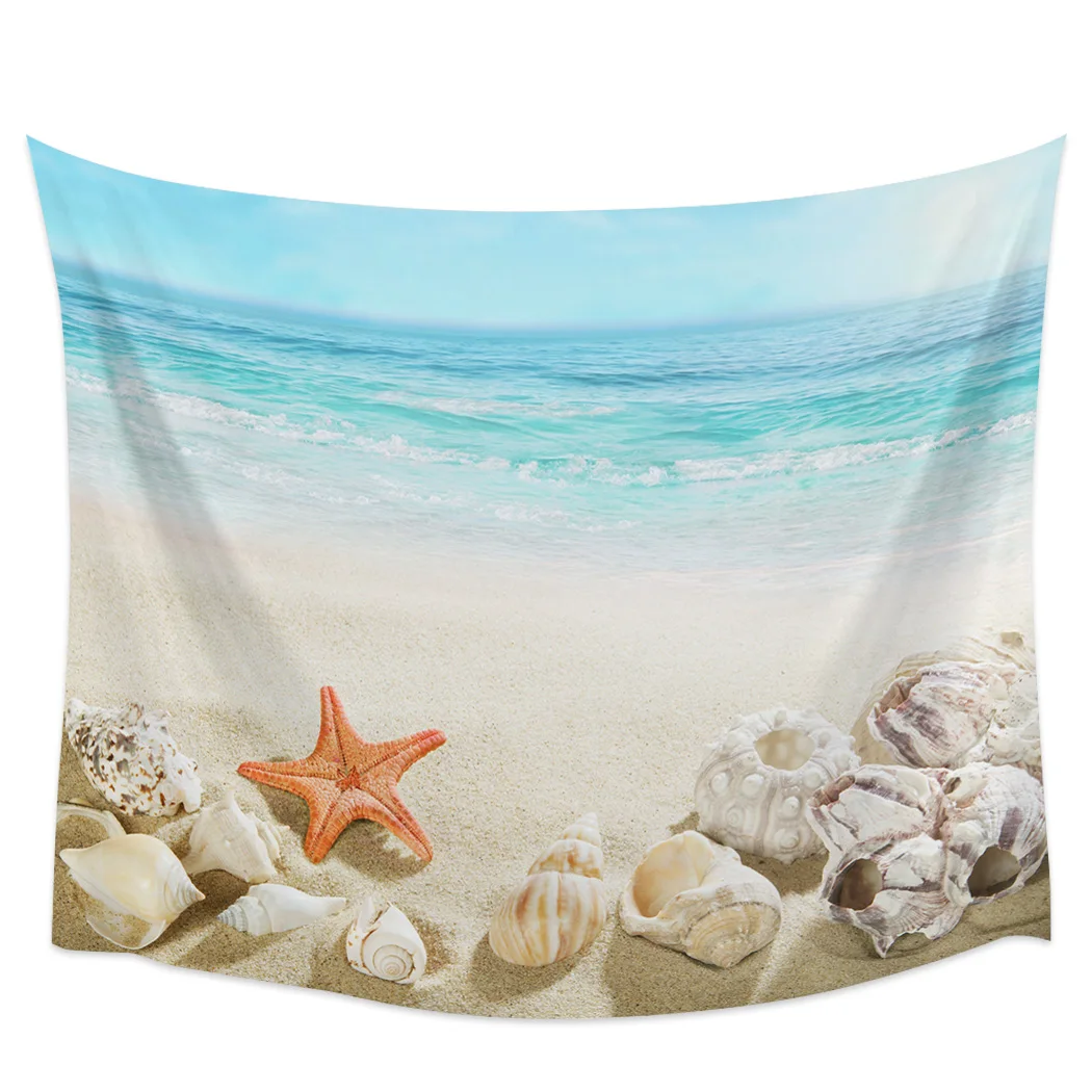 

Marine Starfish Shell Ocean Beach Tapestry Background Wall Covering Home Decoration Blanket Bedroom Wall Hanging Tapestries