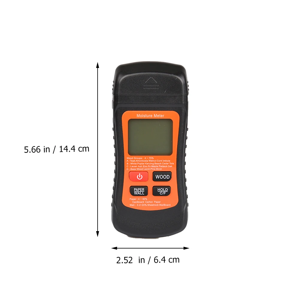 

Moisture Tester for Wood Wall Floor Paper Hygrometer Liquid Crystal Timber Humidity Black Plastic Durable LCD Display Sharp