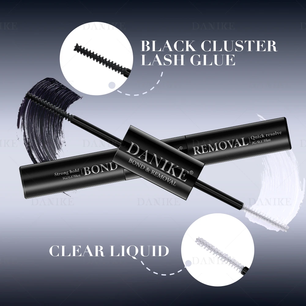 DANIKE 2 in 1 Individual Clusters Lash Bond Glue & Remover Waterproof DIY Eyelash Glue Fast Remove Eyelash Remover Makeup Tools