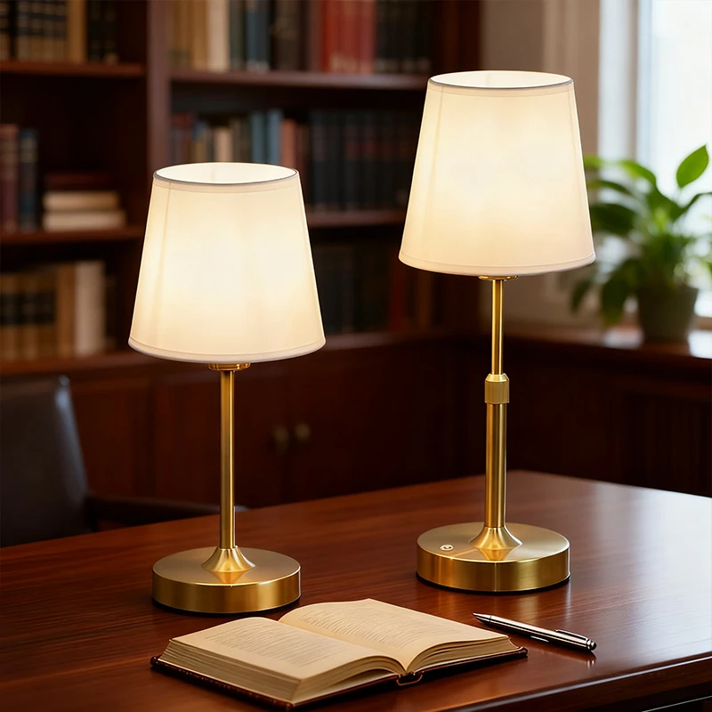 Fabric Desk Lamp Rechargeable Touch Table Lamp Replaceable Bulb For Restaurant Hotel Room Bedside Decor Lighing