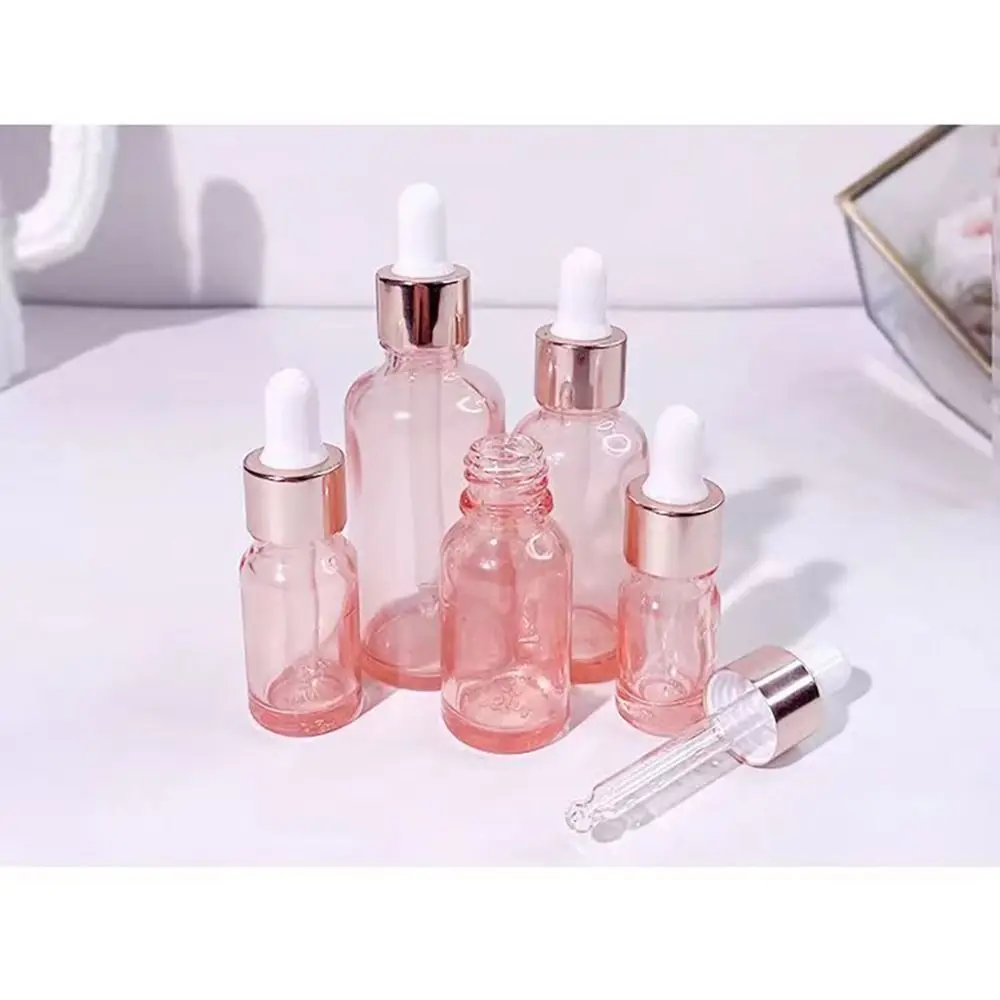 1 Uds botella cuentagotas rellenable dispensador de Perfume transparente de vidrio vacío 5ml 10ml 15ml 20ml 30ml 50ml 100ml botella de aceite de suero