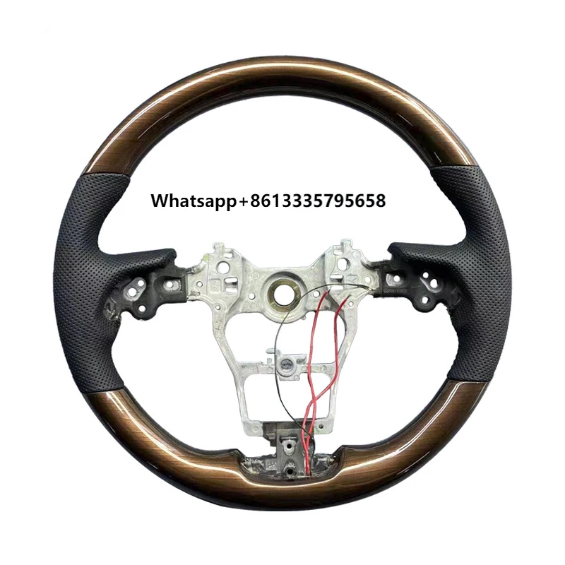 

Prado FJ150 2010 2011 2012 2013 2014 2015 2016 Wooden Leather Custom Steering Wheels Interior Accessories for Cars