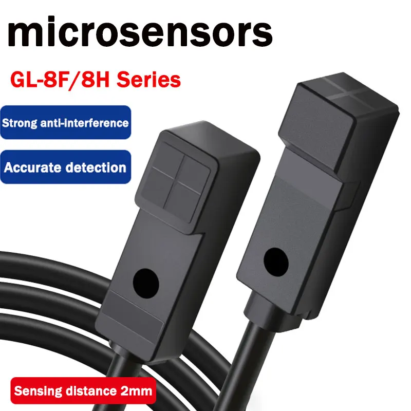 GL-8F/8H Series Miniature Square Proximity Switch Sensor Normally Open/Normal Closed Metal Sensor Switch 36V 3-Wire Inductive