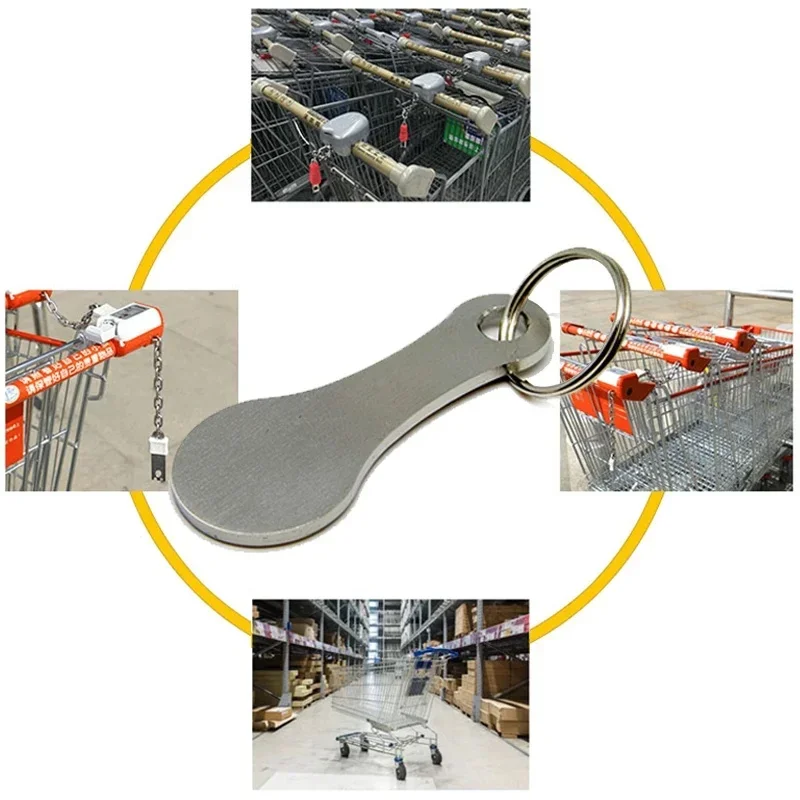 1/3pcs Ring For Key Keychain Metal Aluminum Alloy Sliver Color Shopping Cart Token Keyring Accessories Decor Keyring Hook#H image 2