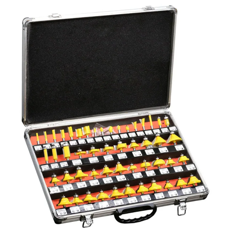 

50Pcs/Set 1/4 Inch Shank High-Grade Alloy Milling Cutter Router Bit Set, Woodworking Tool With Alloy Case For Home & DIY