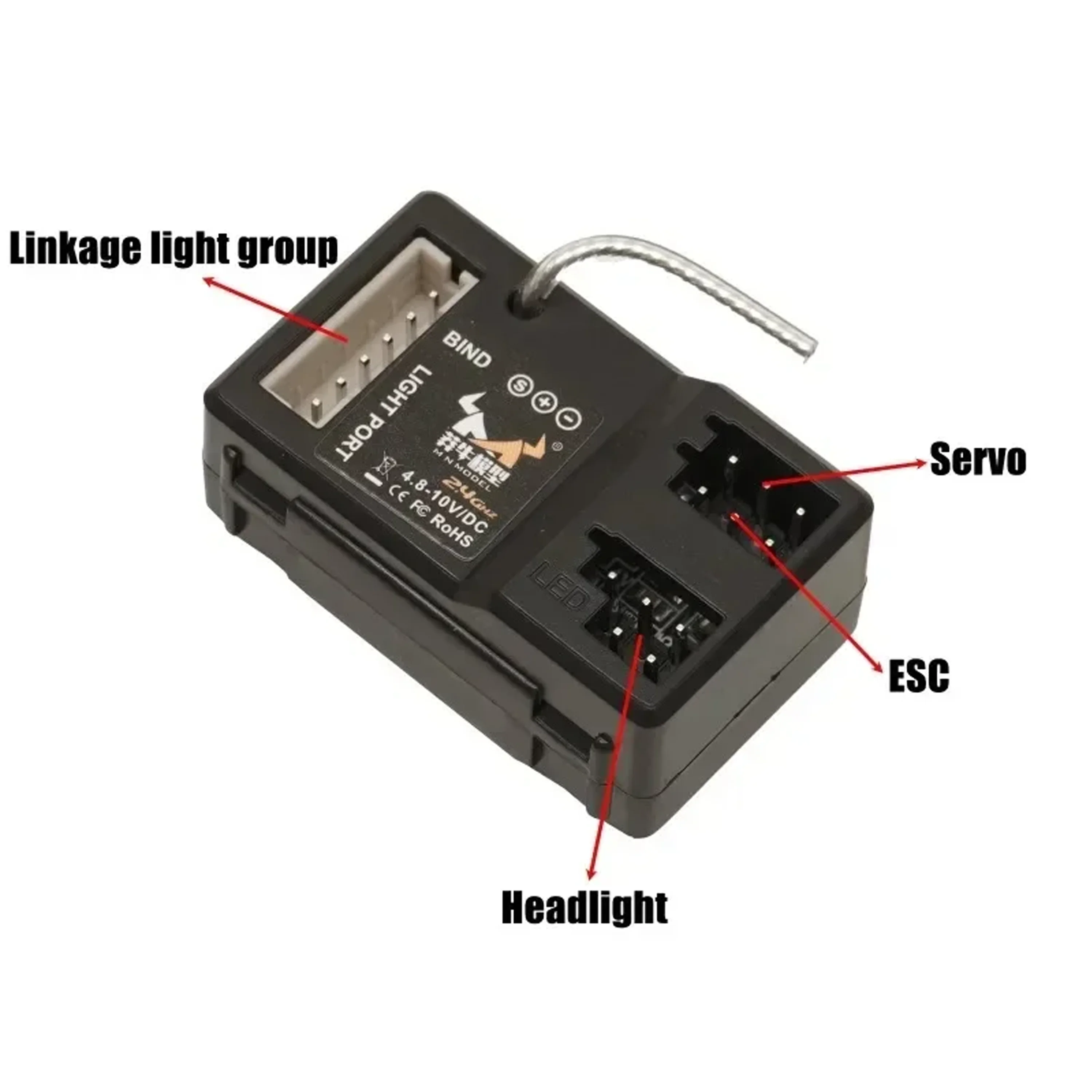 2CH 6CH 2.4G Light Group Linkage LED Receiver 4.8-10V DC for 1/12 RC Car Crawler MN82 MN86 MN78 MN99 MN128 MN168 MN111 MN90 WPL