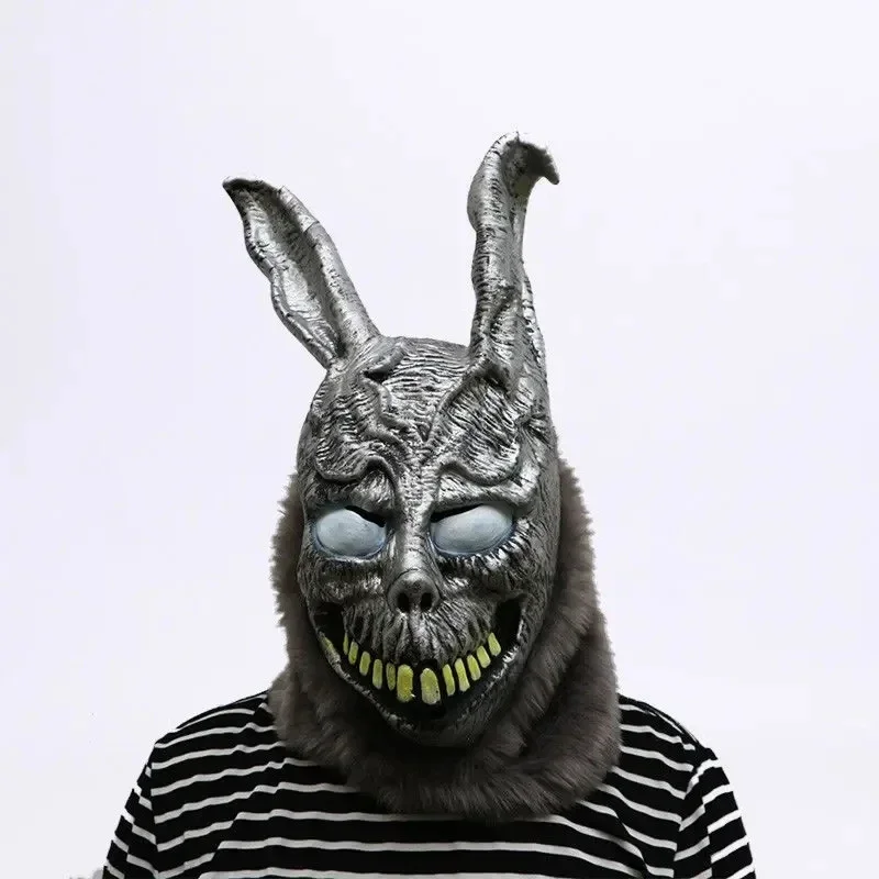 Full Face Headgear Halloween Party Cosplay Costume Props 1PC Scary Ghost Rabbit Mask Horror Plush Bunny Masks Latex