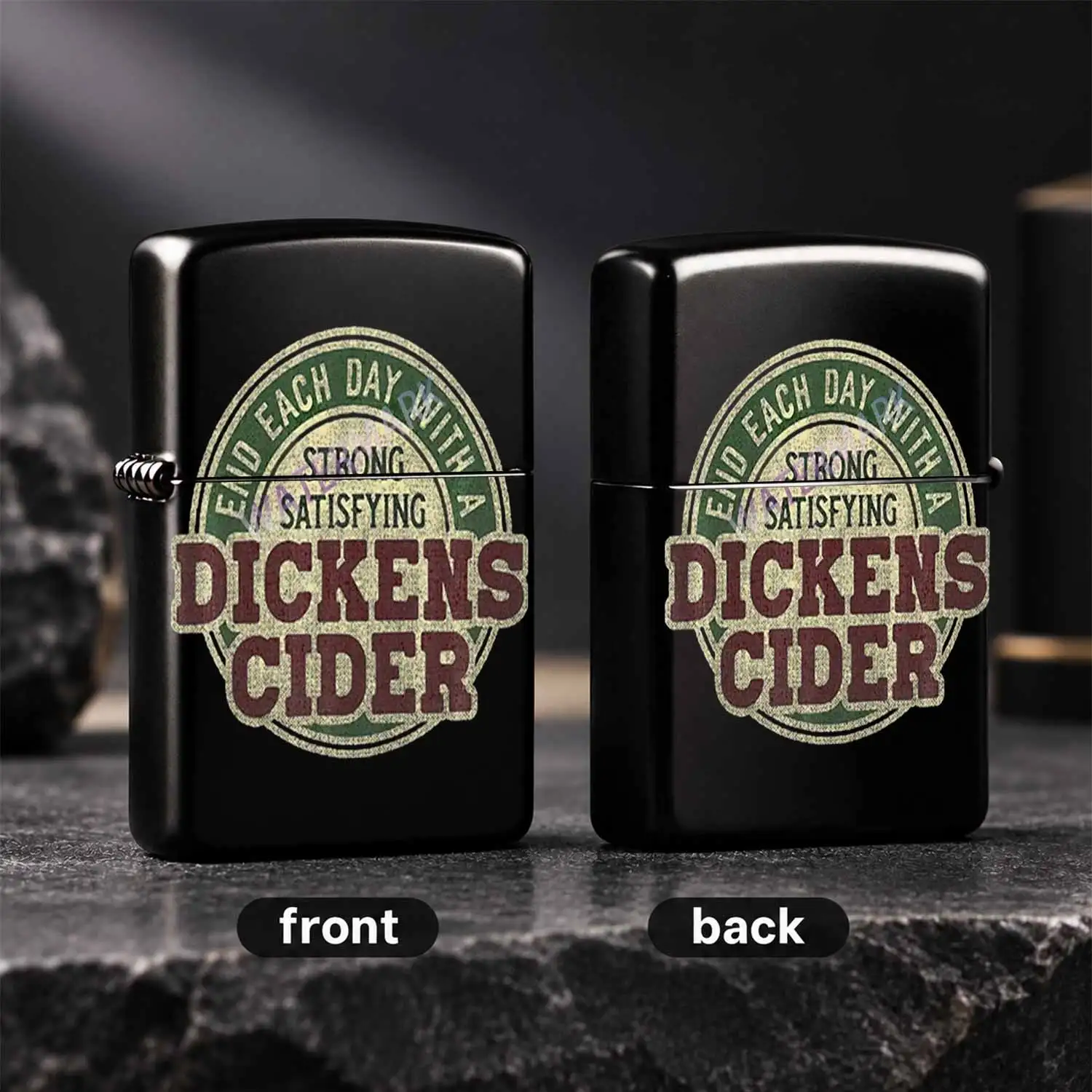 Vintage Fun Dickens Cider Slogan Lighter, Portable Daily Ignition Tool For Home Camping Outdoor, Durable Practical Accessory, Unique Creative Collectible Gift For Friends, Suitable For All Daily Scenarios, Nice Present  A Humorous And Inter