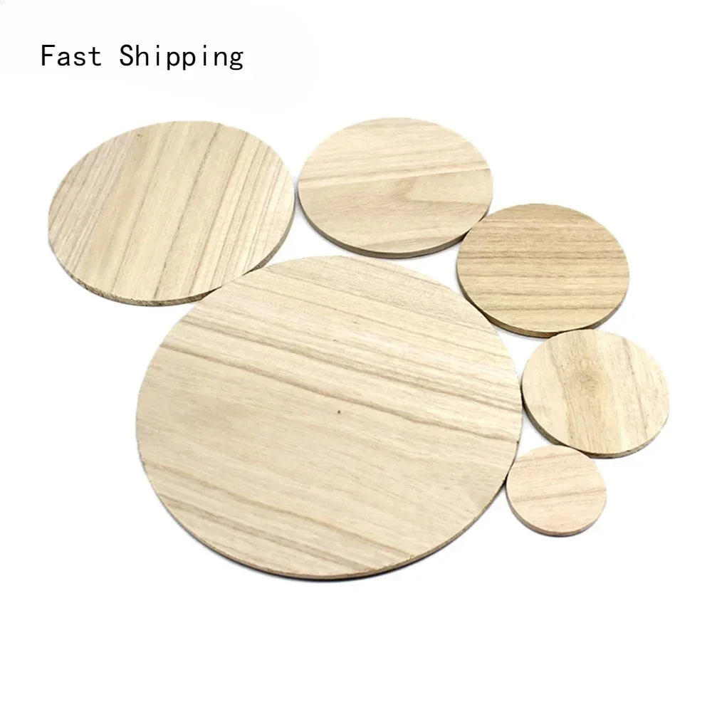 New Solid Wood Board 5cm 8cm 10cm 12cm 15cm 20cm Crafting Wood Circle Thick Wooden Board Round Wood DIY Manual Model Material