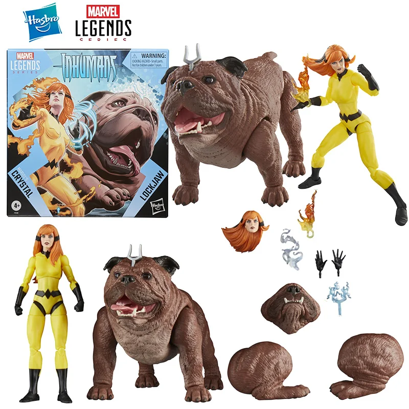 

Hasbro Marvel Legends Marvel's Crystal and Lockjaw (Inhumans Comics) 16Cm Anime Original Action Figure Model Toy Gift Collection