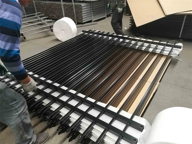 Gray Private Grille Type Aluminum Fence Panel 6ft Decorative Vertical Barrier Home Racecourse Pressure Natural Garden