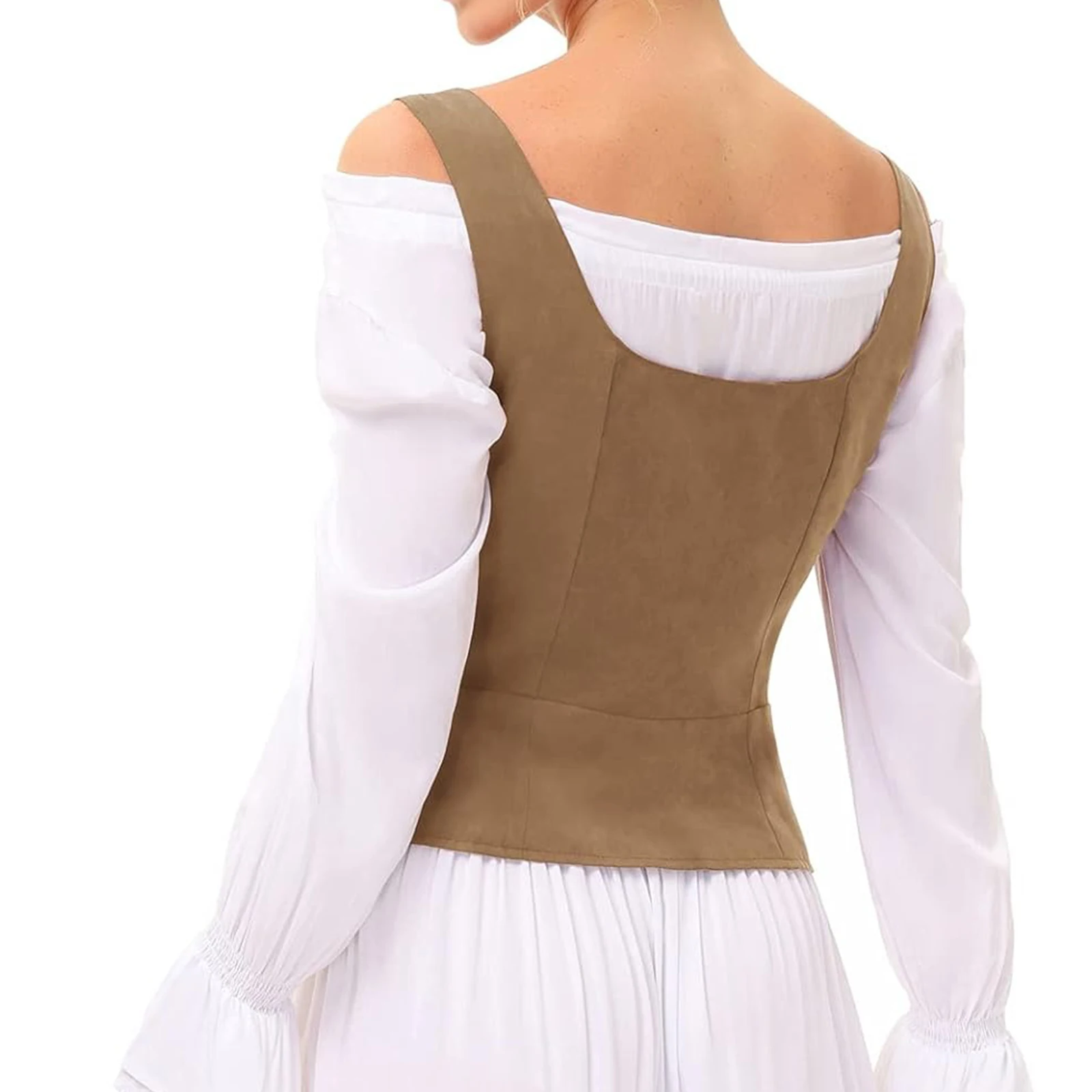 Vintage Women Soild Color Vest, Elegant Sleeveless Tie-up Solid Outwear Summer Gilet for Casual Street