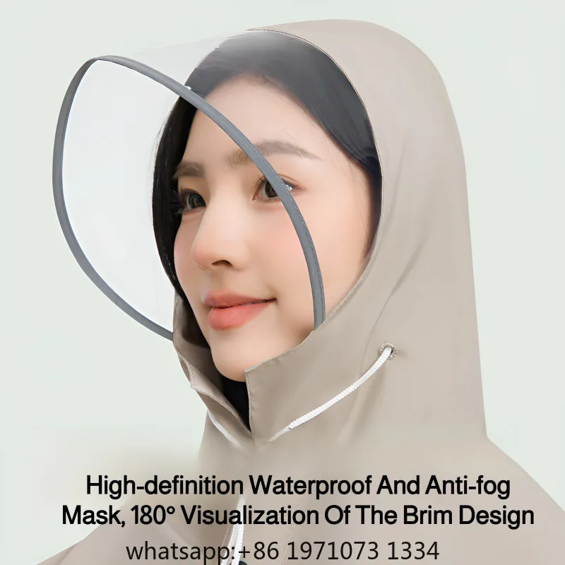 2025 New Waterproof Bicycle Rain Student Bicycle Electric Driver Dedicated Long Full Body Lightweight Reusable Hooded Rain Capes