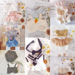 20cm miękkie lalki ubrania komplet garniturów Mini żółta kaczka pluszowe zabawki, ubrania śliczne pluszowe lalki sweter pajacyki dla dzieci zabawki dla dzieci prezenty