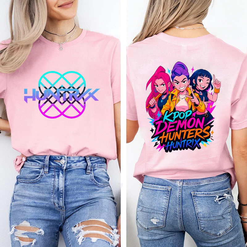 Magliette da donna Camicie Moda Kpop Demon Hunters HUNTRX T-shirt Abiti estetici femminili per le donne Coreano Anime Grafica Y2k Top