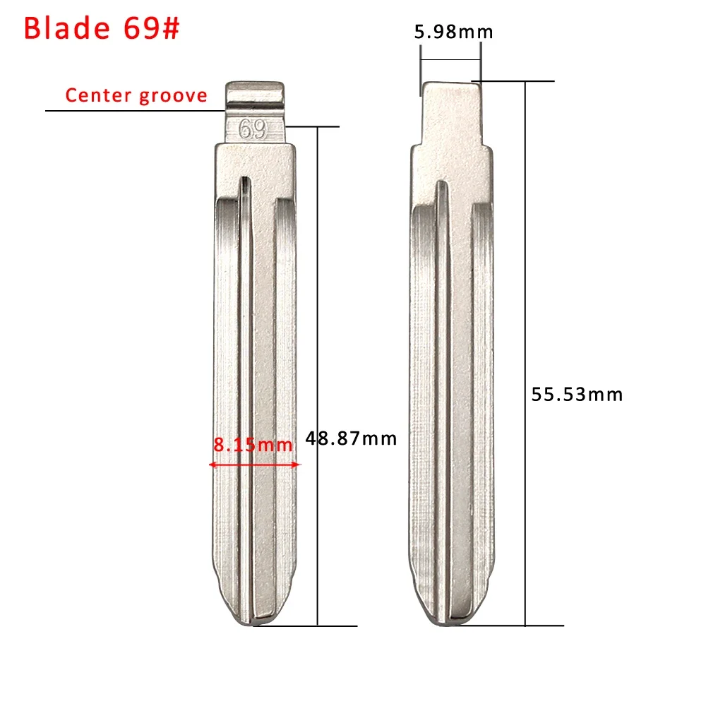 10PCS Uncut Blank Key #69 TOY43R Blade for Subaru XV for Great Wall for Chevrolet/GM/Holden/ISUZU/Toyota for KD Xhorse Remote