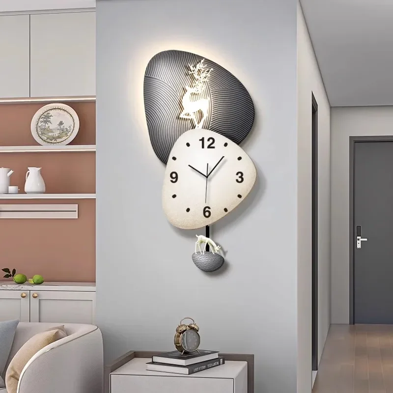 

# Гойдалки для гостиной, подвесные часы, роскошные современные часы, настенные часы для ресторана, креативный настенный светильник, подвесные часы